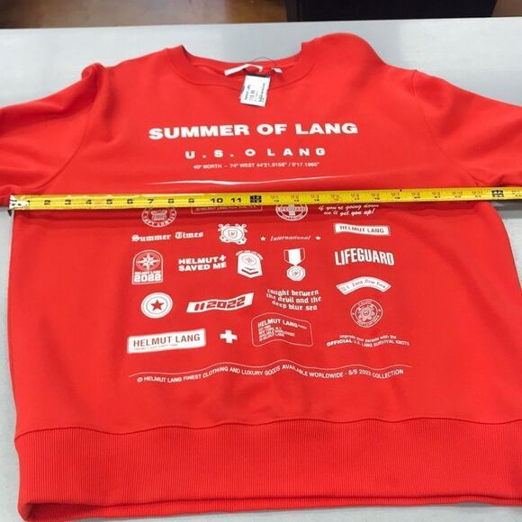 Vibrant Red Crewneck Sweater with Ribbed Cuffs - Picture 9 of 10